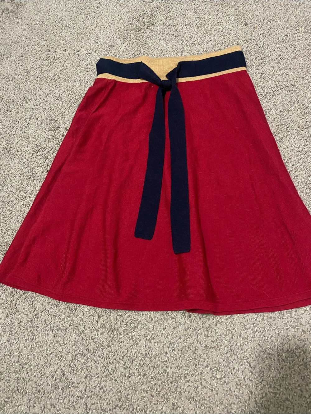 Anthropologie Girls of Savoy Vintage Retro Pinup Red Wool Knit Sweater Skirt M